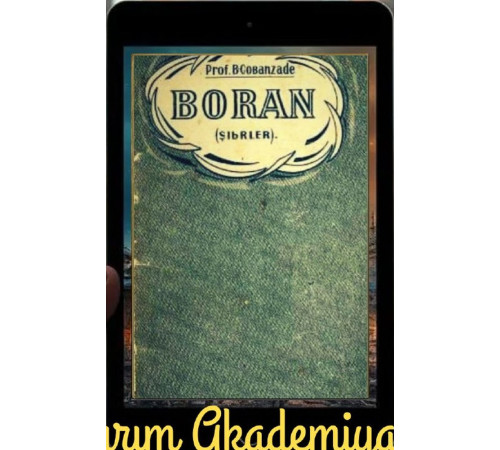 Çobanzade Bekir. Boran. Şiirler toplamı. 1928